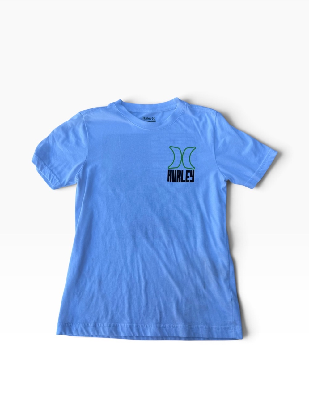 Hurley White Short Sleeve Tee with Green Logo